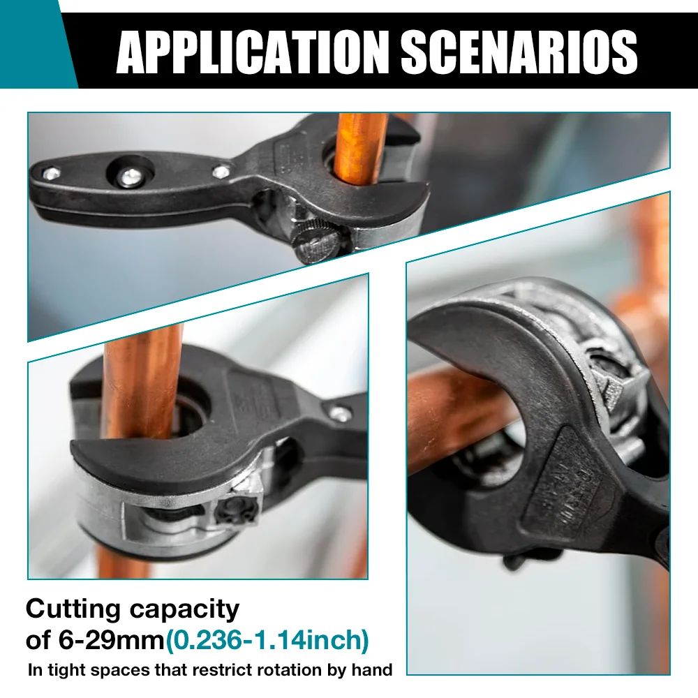 Ratcheting Copper and Aluminum Pipe Cutter - Multi-Purpose Cutting Tool for Home Use