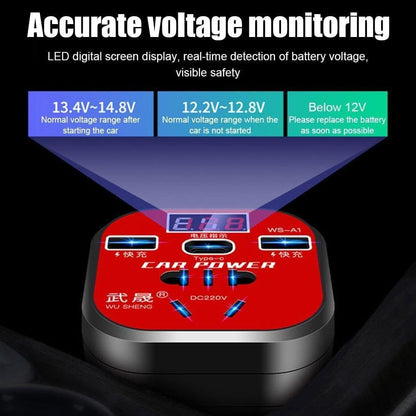 Car Mounted Cup Type Inverter ABS 12V DC To 220V AC Streamlined