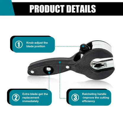 Ratcheting Copper and Aluminum Pipe Cutter - Multi-Purpose Cutting Tool for Home Use