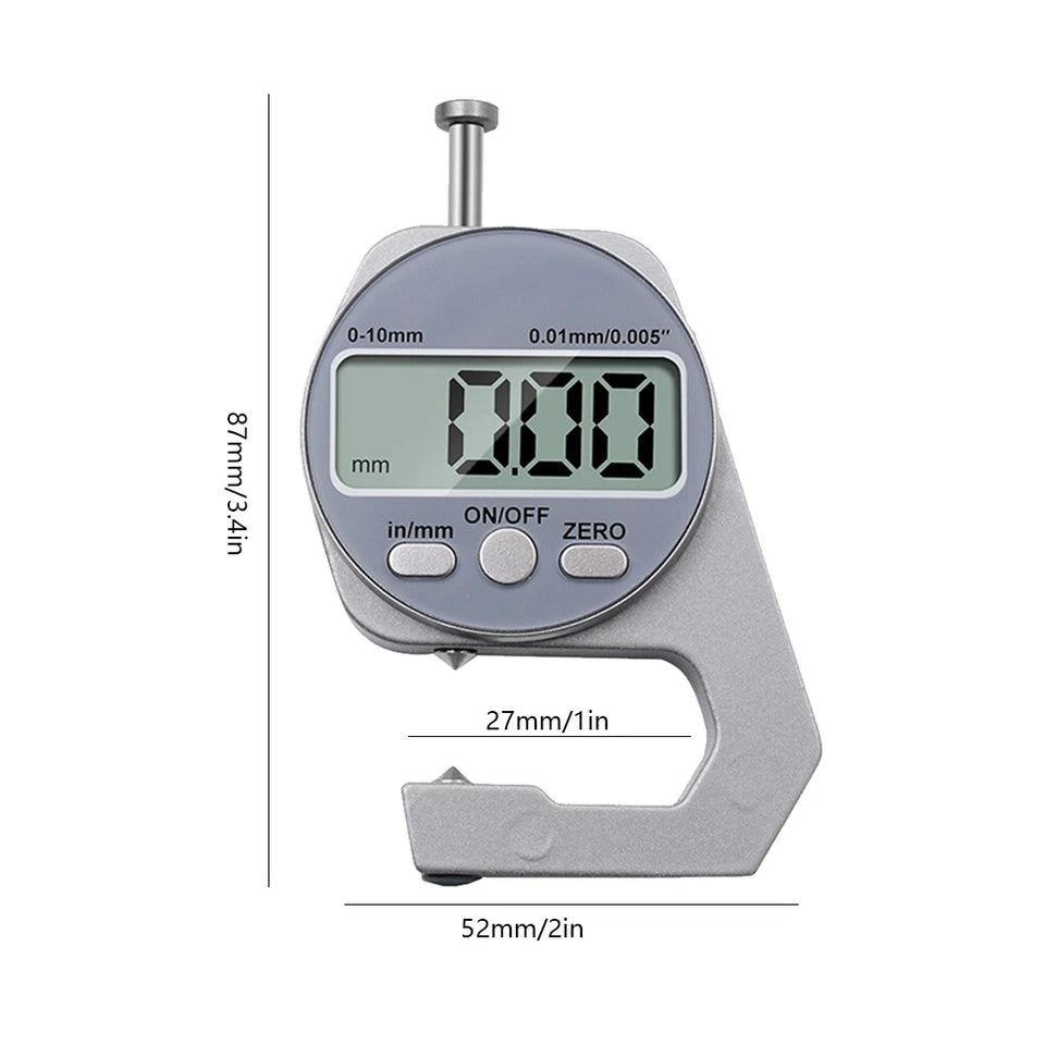 LCD 0-10mm Electronic Digital Thickness Gauge Micrometer Measure Tool