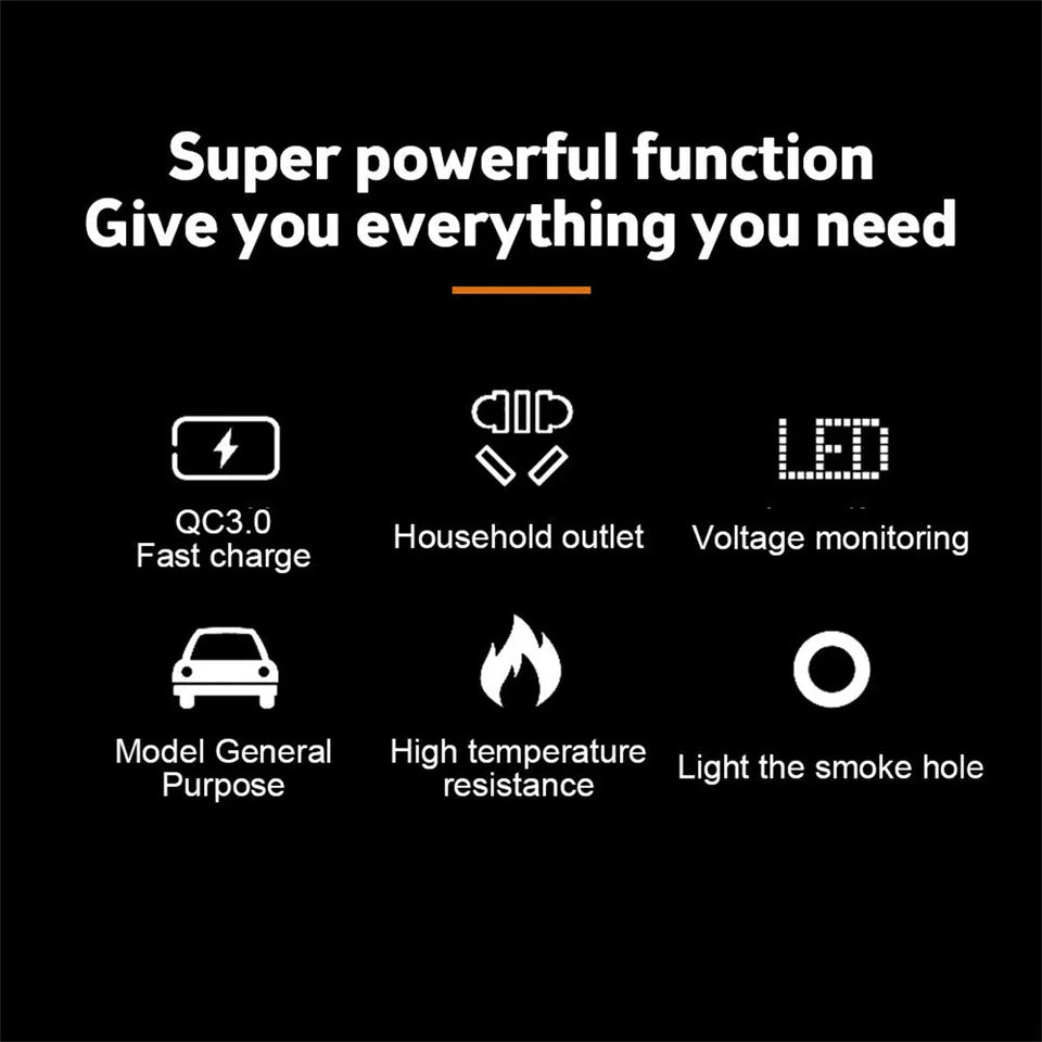 Car Mounted Cup Type Inverter ABS 12V DC To 220V AC Streamlined